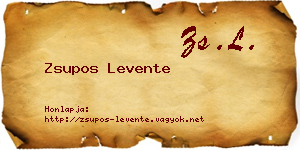Zsupos Levente névjegykártya